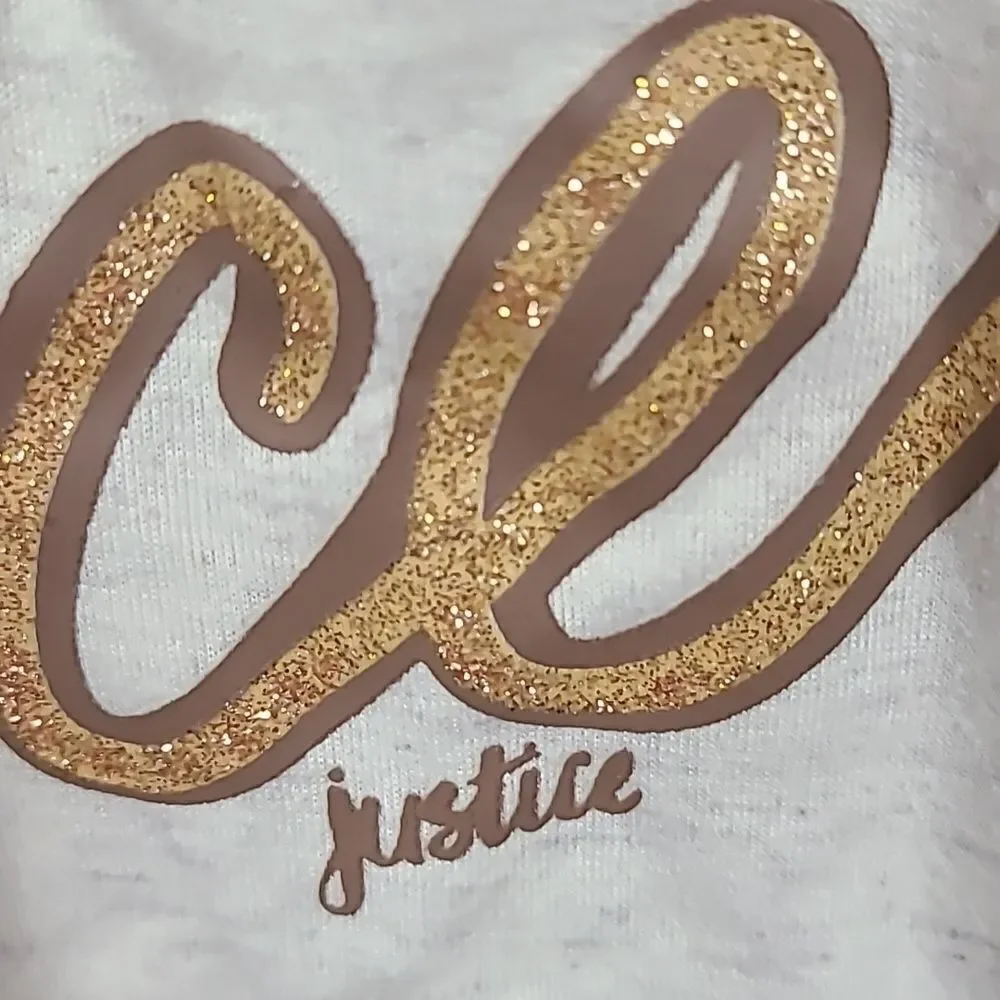 Justice Girls Nightgown I love Peace Pink Waffle Knit Heart Arrow Gown Pajamas